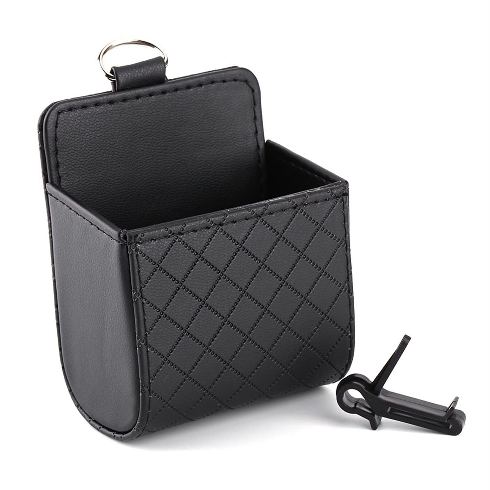 Universal Car Air Vent Organizer, Car Mobile Phone Storage Bag, Air Vent Key Case Sunglasses Organizer Pocket with Hook