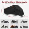 Puroma Motorcycle Cover Heavy Duty Scooter Cover Waterproof Outdoor All Season Universal Weather Quality Protection with Night Reflective, Lock Holes and Storage Bag Fits up to 105" Motorcycle Vehicle view 2