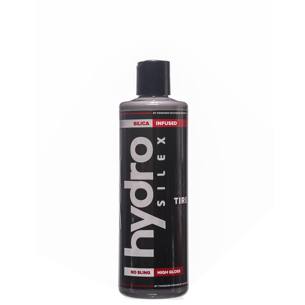 HydroSilex Car Tire Shine Gel and Conditioner. SIO2 & Black Dye Infused, No Sling Formula. Enhances Tires Color & Finish, Leaves Your Tires Looking Clean For Weeks. (16oz)