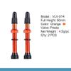 1Pair Presta Valve Core Bike Replacement Brass Tubeless Core,Bicycle Presta Valve for Road MTB Bicycle Tubeless Tires Brass Core Alloy Stem, 60mm,Orange view 2