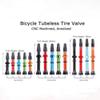 1Pair Presta Valve Core Bike Replacement Brass Tubeless Core,Bicycle Presta Valve for Road MTB Bicycle Tubeless Tires Brass Core Alloy Stem, 60mm,Orange view 3