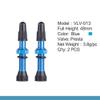1Pair Presta Valve Core Bike Replacement Brass Tubeless Core,Bicycle Presta Valve for Road MTB Bicycle Tubeless Tires Brass Core Alloy Stem,48mm,Blue view 2