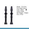 1Pair Presta Valve Core Bike Replacement Brass Tubeless Core,Bicycle Presta Valve for Road MTB Bicycle Tubeless Tires Brass Core Alloy Stem,60mm,Black view 2