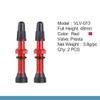 1Pair Presta Valve Core Bike Replacement Brass Tubeless Core,Bicycle Presta Valve for Road MTB Bicycle Tubeless Tires Brass Core Alloy Stem,48mm,Red view 2
