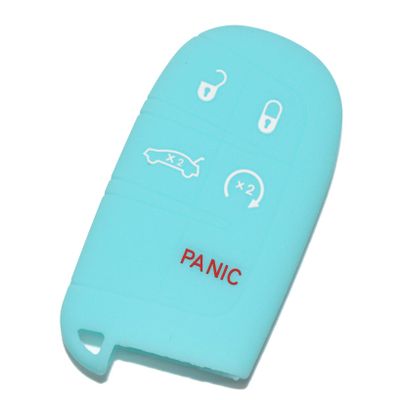 Solid Silicone Rubber Remote Cover for Jeep Renegade 2019 2021 (Light Blue)