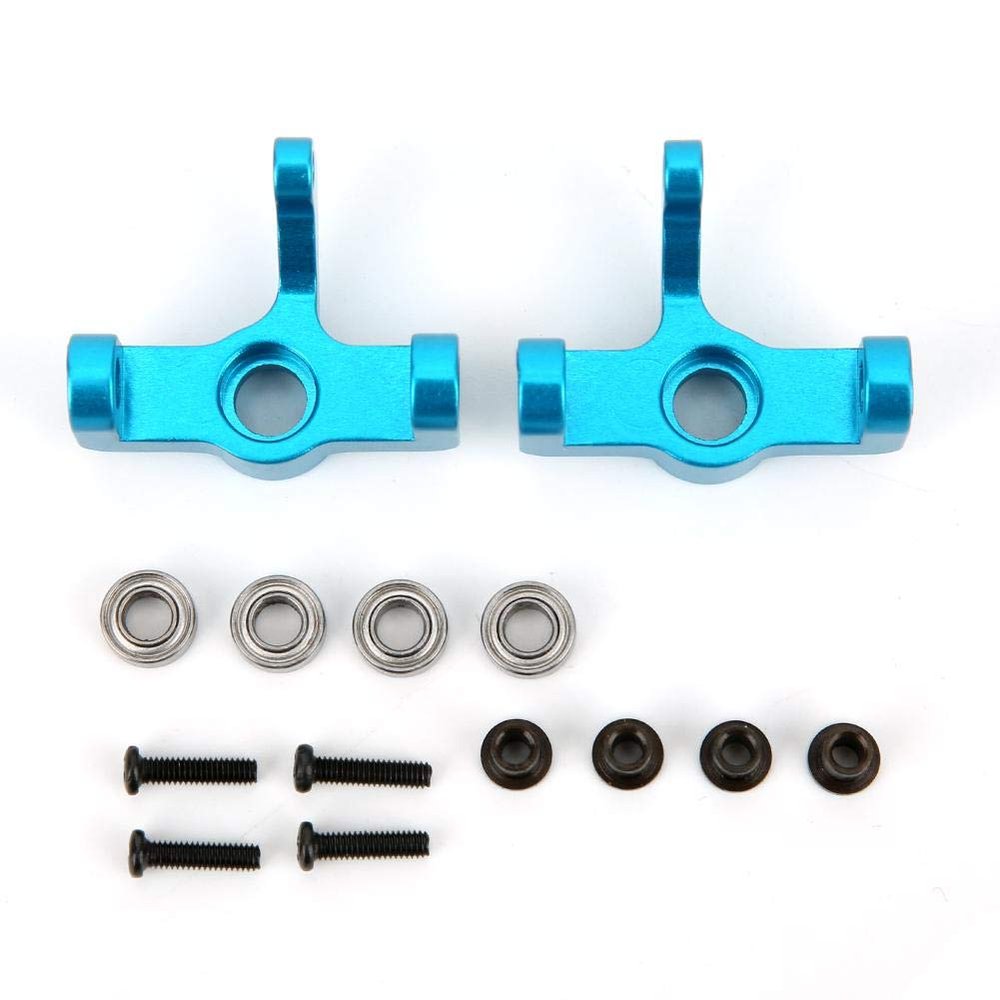 Metal Steering Carrier Knuckle,2pcs Aluminum Alloy Left Right RC Car Upgrade Spare Part Compatible with 1/14 144001 RC Car(Blue)