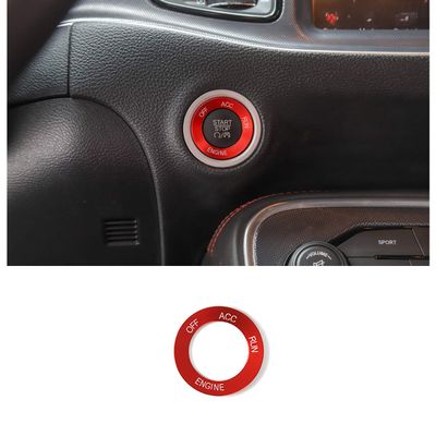 Keptrim Engine Start Stop Trim for 2010-2021 Dodge Challenger Charger RAM, for 2014 up Durango Red Aluminum Alloy 1pc