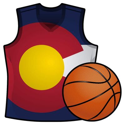 Makoroni Colorado State Basketball Shape Team Flag - CAR Magnet - Magnetic Bumper Sticker 4x4 or 6x6 inc.