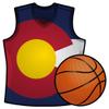 Makoroni Colorado State Basketball Shape Team Flag - CAR Magnet - Magnetic Bumper Sticker 4x4 or 6x6 inc. view 1