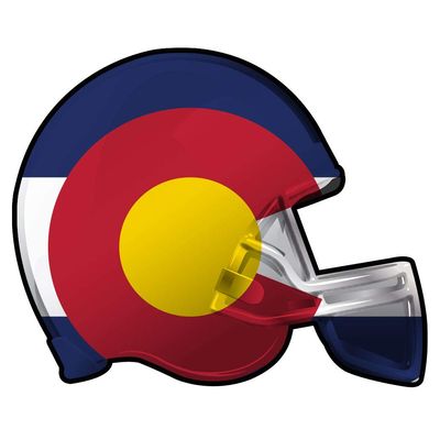 Makoroni Colorado State Football Helmet Shape Team Flag - CAR Magnet - Magnetic Bumper Sticker 4x4 or 6x6 inc.
