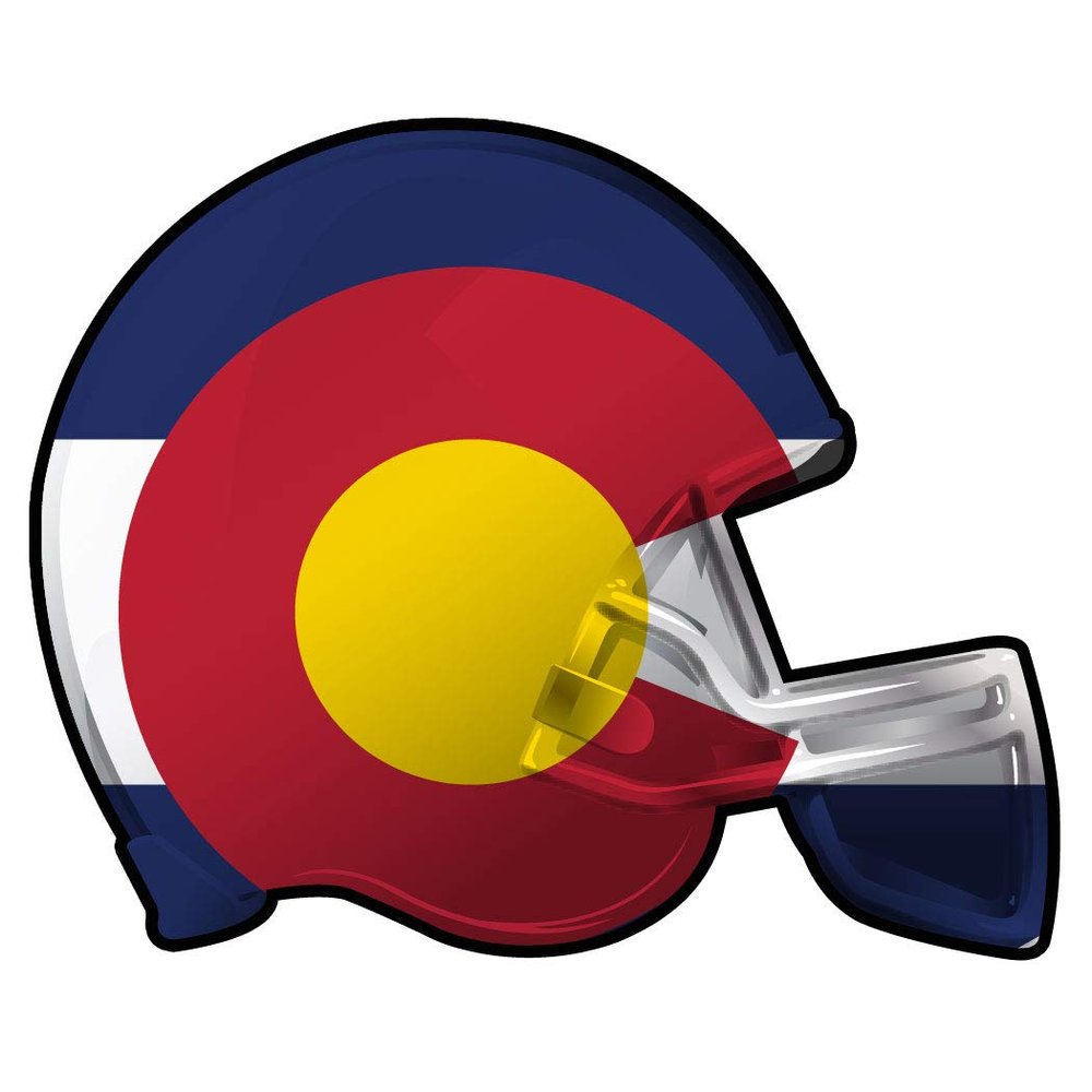 Makoroni Colorado State Football Helmet Shape Team Flag - CAR Magnet - Magnetic Bumper Sticker 4x4 or 6x6 inc.