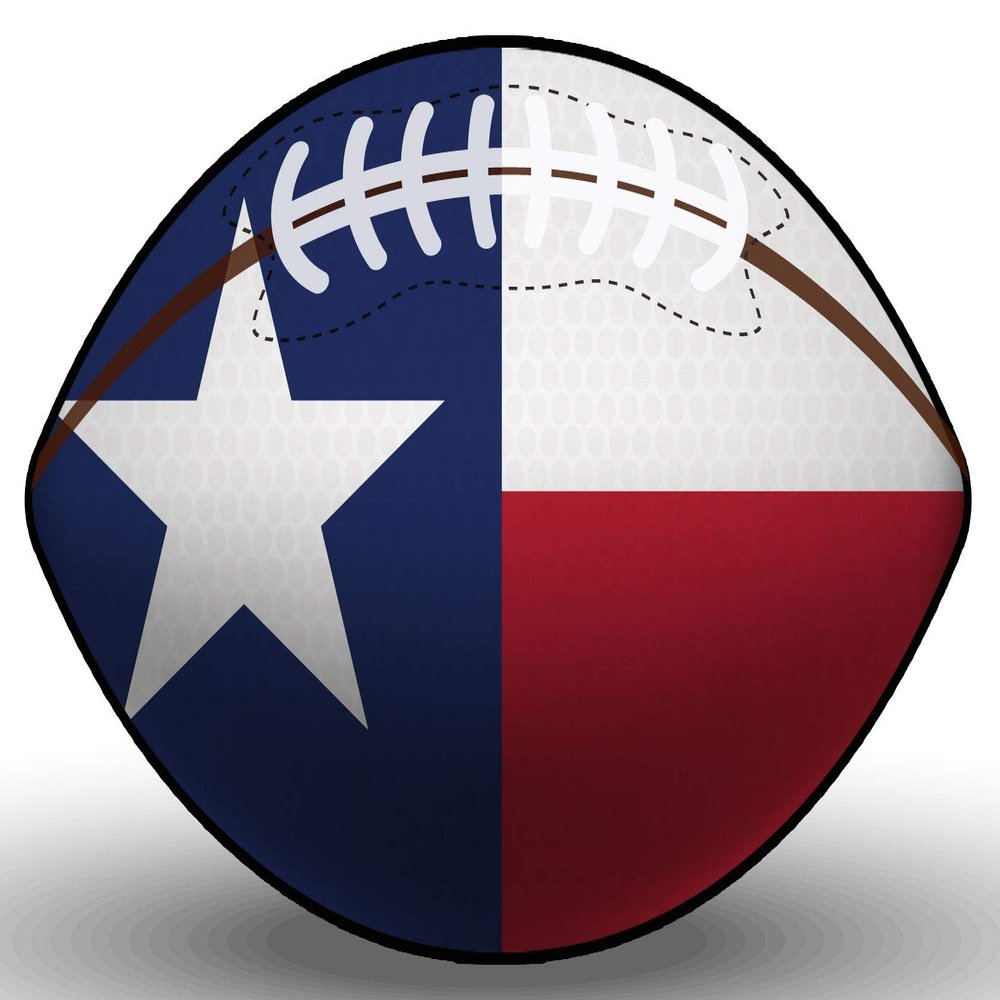 Texas State Football Shape Team Flag - CAR Magnet - Magnetic Bumper Sticker 4x4 or 6x6 inc.