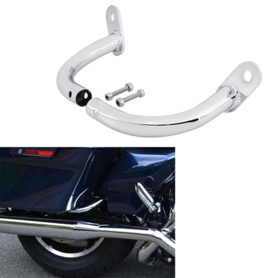Green-L Pair Chrome Saddlebag Guard Support Brackets Fit For Harley Electra Glide 1997-2008