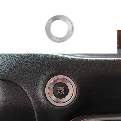 Keptrim for Challenger Charger Engine Start Stop Trim for 2010-2021 Dodge Challenger Charger, Silver Aluminum Alloy 1pc