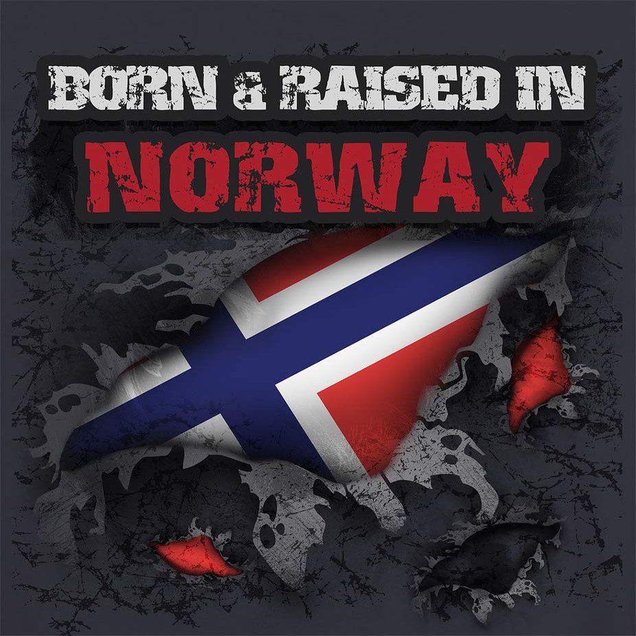 Makoroni Born & Raised in Norway World Country Flag - CAR Magnet - Magnetic Bumper Sticker 4x4.5 or 6x6.5 inc.