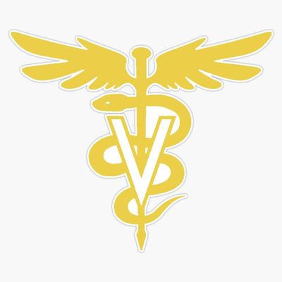 Yellow Veterinary Symbol Vinyl Waterproof Sticker Decal Car Laptop Wall Window Bumper Sticker 5"