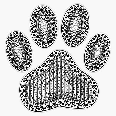 Abstract Ink Dog Paw Print Vinyl Waterproof Sticker Decal Car Laptop Wall Window Bumper Sticker 5"