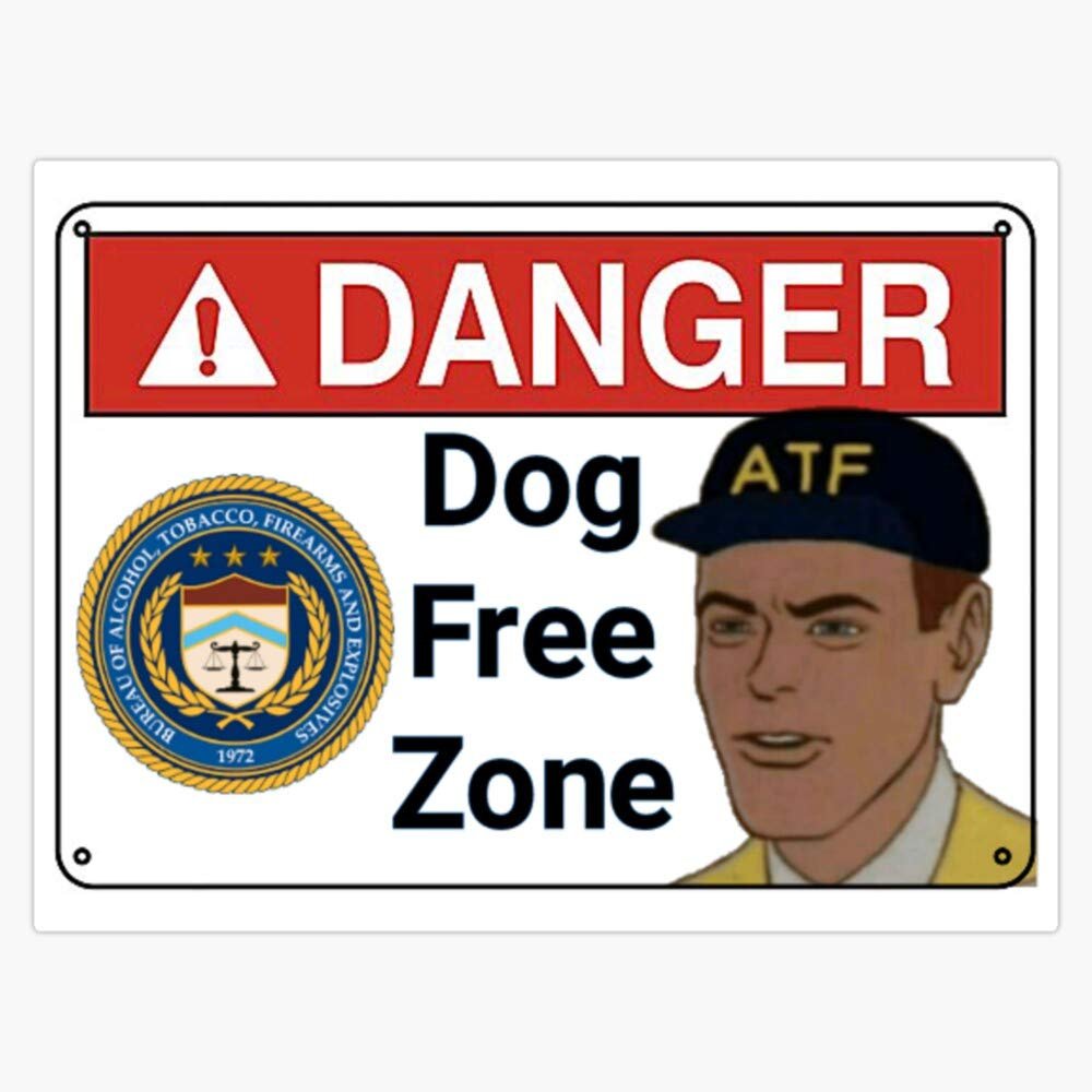 Atf Dog Free Zone Vinyl Waterproof Sticker Decal Car Laptop Wall Window Bumper Sticker 5"