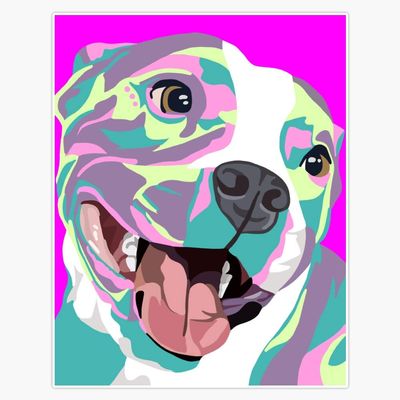 Pitbull Art Vinyl Waterproof Sticker Decal Car Laptop Wall Window Bumper Sticker 5"