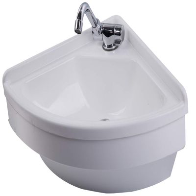 JZ Boat Caravan RV Camper White Acrylic Triangular Sink 380380180mm GR-Y003