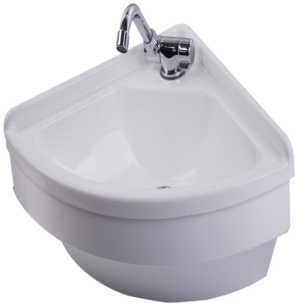 JZ Boat Caravan RV Camper White Acrylic Triangular Sink 380380180mm GR-Y003