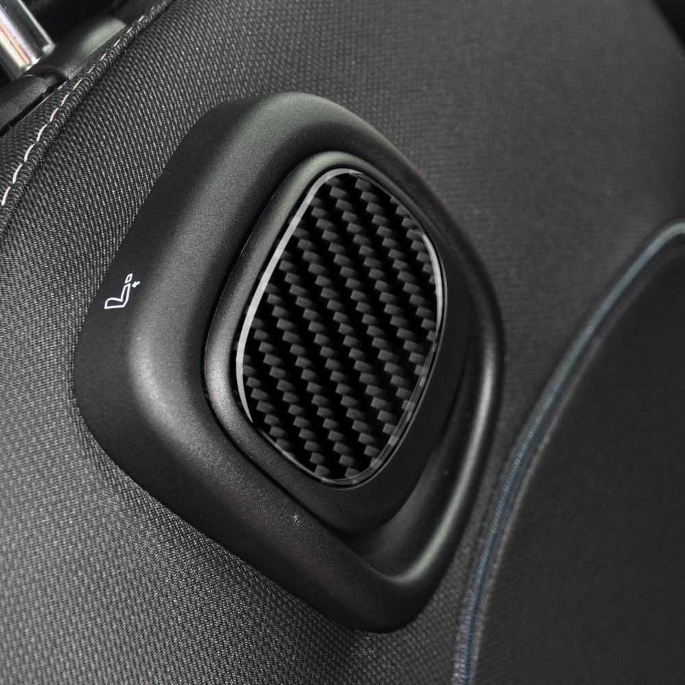 2pieces Carbon Fiber for Mini Cooper Hardtop F55 Hatchback F56 Accessories Car Seat Back Handle Interior Cover Trim Decal Sticker -Black
