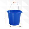 Mop Bucket 2.5 Gallon Bucket for Cleaning - Plastic Car Wash Bucket with Grip Handle - Royal Blue Small Durable Plastic Pail for Fishing, Mopping, Cleaning Camping -10 Liter view 2