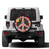 Foruidea Colorful Peace Flower Spare Tire Cover Dust-Proof Wheel Tire Cover Fit Trailer, RV, SUV and Many Vehicle 17 Inch view 2