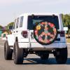 Foruidea Colorful Peace Flower Spare Tire Cover Dust-Proof Wheel Tire Cover Fit Trailer, RV, SUV and Many Vehicle 17 Inch view 3