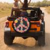 Foruidea Colorful Peace Flower Spare Tire Cover Dust-Proof Wheel Tire Cover Fit Trailer, RV, SUV and Many Vehicle 17 Inch view 4