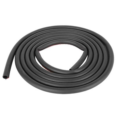 X AUTOHAUX 2 Pcs 4m 15x15mm Car D Shape Rubber Weather Waterproof Strip Seal Edge Protector Trim