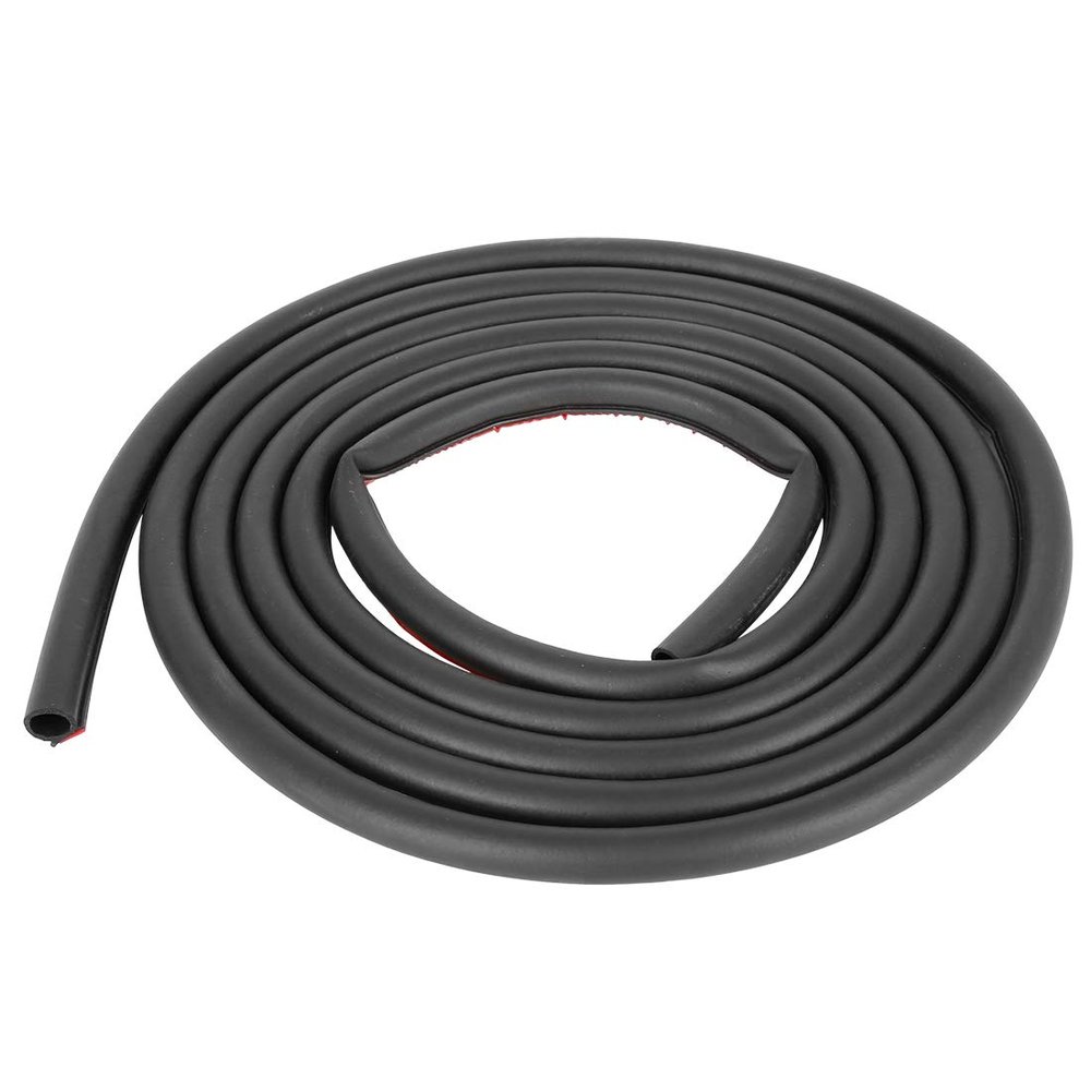 X AUTOHAUX 2 Pcs 4m 15x15mm Car D Shape Rubber Weather Waterproof Strip Seal Edge Protector Trim