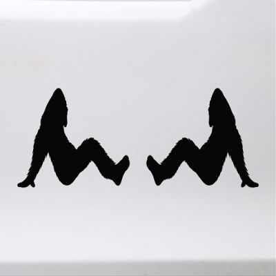 Minglewood Trading Silver - Pair of Mudflap Bigfoot Vinyl Decals - Sasquatch Believe - Die Cut Stickers - Each 10w x 7h inches