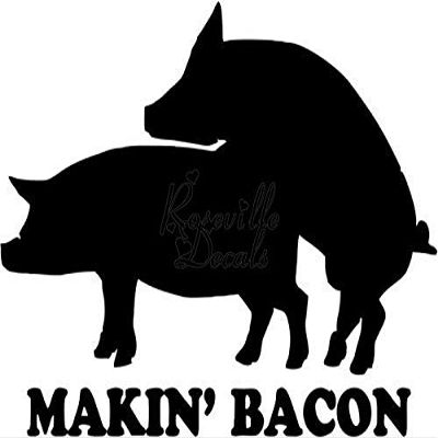 Roseville Decals Funny Making Bacon Pigs Sex Vinyl Decal Sticker for Home Office Decor Vehicle Window Sign Size- [15 inch] / [38 cm] Wide Color- Matte White