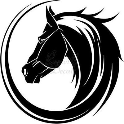 Roseville Decals Tribal Horse Head Vinyl Decal Sticker for Home Office Decor Vehicle Window Sign Size- [15 inch] / [38 cm] Wide Color- Matte Black
