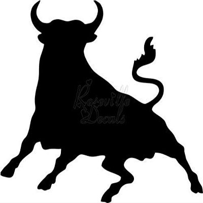 Roseville Decals Spanish Bull El Toro Vinyl Decal Sticker for Home Office Decor Vehicle Window Sign Size- [15 inch] / [38 cm] Wide Color- Matte White