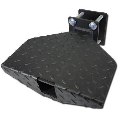 500 lb Rated Heavy Duty Boat Trailer Step USA Made Welded Steel Boarding Platform Fits 2" x 4" Trailer Frames Anti-Slip Diamond Tread Hardware Included