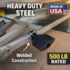 500 lb Rated Heavy Duty Boat Trailer Step USA Made Welded Steel Boarding Platform Fits 2" x 4" Trailer Frames Anti-Slip Diamond Tread Hardware Included view 2