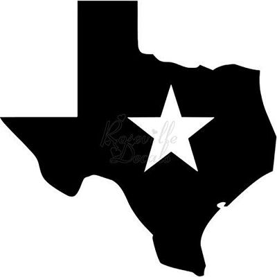 Roseville Decals Texas Lone Star State Vinyl Decal Sticker for Home Office Decor Vehicle Window Sign Size- [15 inch] / [38 cm] Wide Color- Gloss White