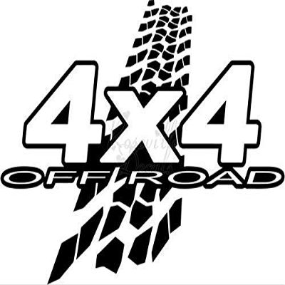 Roseville Decals 4x4 Off Road Tire Tracks Vinyl Decal Sticker for Home Office Decor Vehicle Window Sign Size- [8 inch] / [20 cm] Wide Color- Matte White