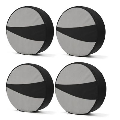 Explore Land Tire Covers 4 Pack Fit Tire Diameters 26"-28.75", Black & Gray