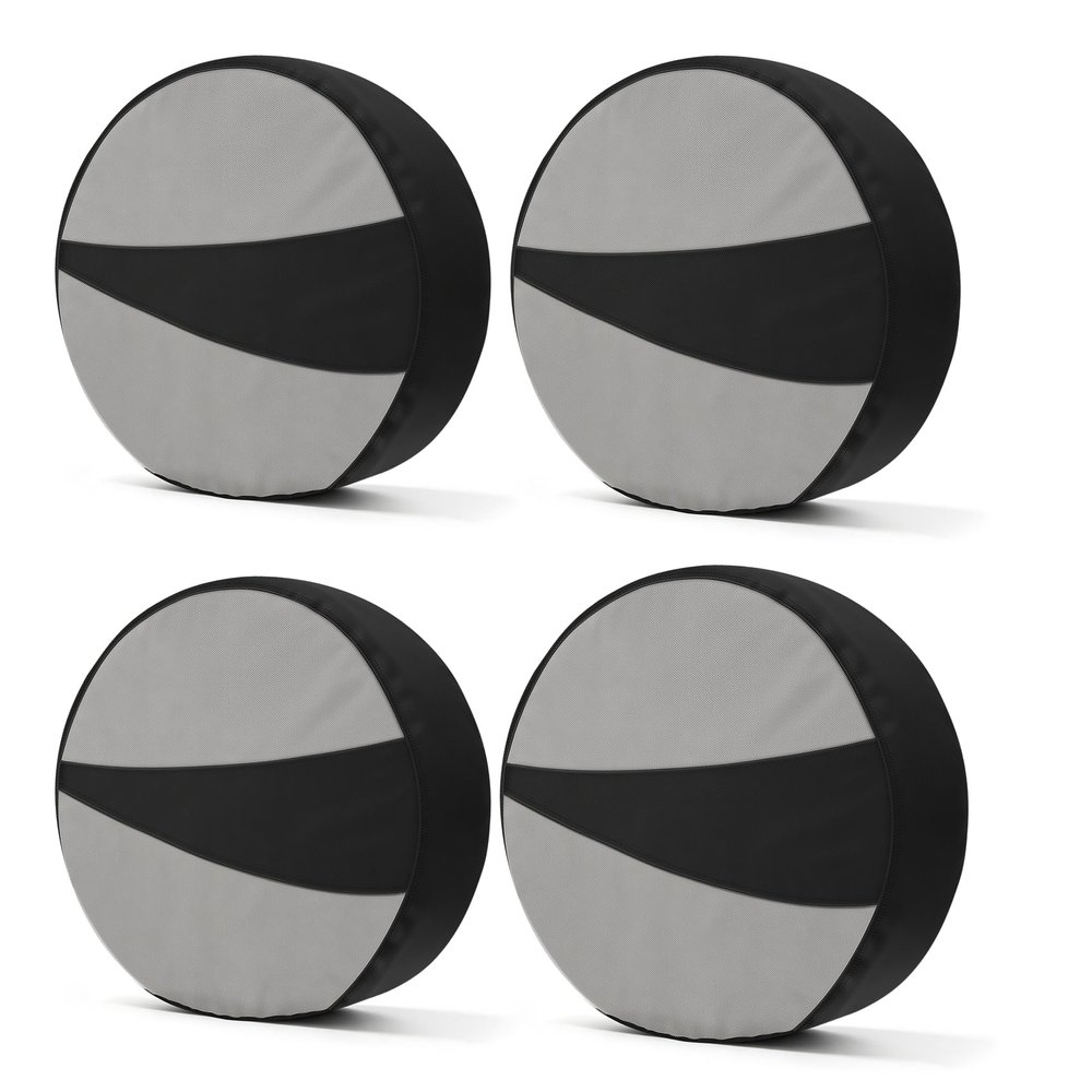 Explore Land Tire Covers 4 Pack Fit Tire Diameters 26"-28.75", Black & Gray