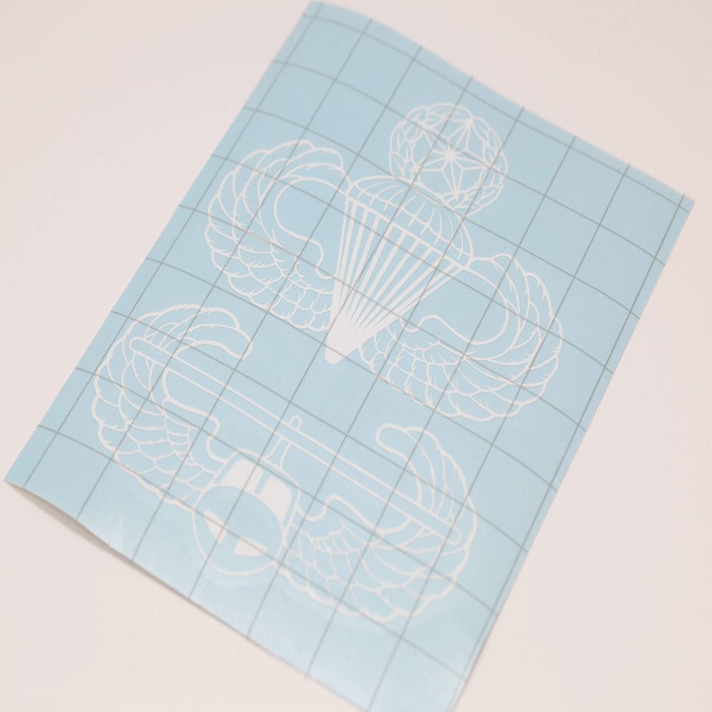 Airborne Master and Air Assault Vinyl Decal (White, 5 inches Tall)