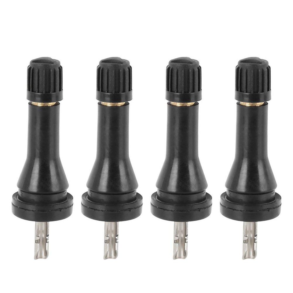 X AUTOHAUX 4pcs Tire Pressure Sensor Rubber Valve Stem Bevel Mouth Black for Nissan