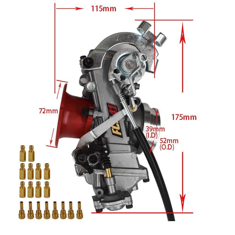 Compatible with CARB FCR41 Slant Side Carburetor for Honda XR650 Suzuki Husqvarna Yamaha 41MM