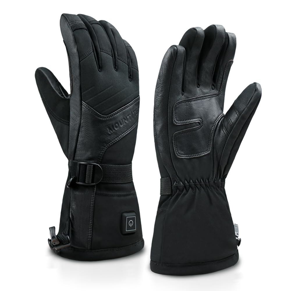 MOUNT TEC Explorer 3 Heated Motorcycle Gloves for Men & Women Winter Windproof Thermal Cycling Bike Gloves Heated Hand Warmer (Black, S)