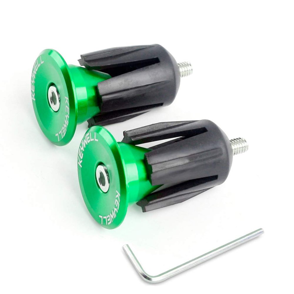 KEYWELL Bar End Plugs Handlebar End Caps Bike Handlebar Plugs Perfect for Most Bicycles Road Bike Mountain Bike BMX MTB Fixie (Aluminum, 2 Count) (Green)