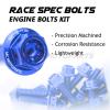 MC Motoparts Race Spec Engine Bolts Kit HEX Head M6 Compatible with GSX-R 1100 1986-1998 91 92 93 94 95 96 (Blue) view 3