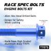 MC Motoparts Race Spec Engine Bolts Kit HEX Head M6 Compatible with GSX-R 1100 1986-1998 91 92 93 94 95 96 (Blue) view 4