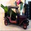 Ebros Gift Hand Made Harwood Classic Vintage Retro Antique Style Looking Automobile Automotive Wine Bottle Caddy Holder Handicraft Figurine (Purple Model T Sedan Car) view 1